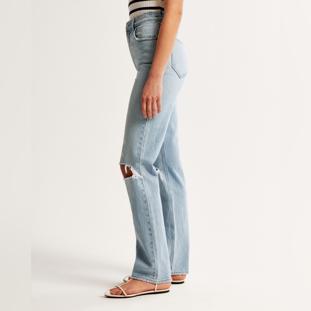 abercrombie & fitch curve love ultra high rise 90’s straight leg jeans - Picture 2 of 12